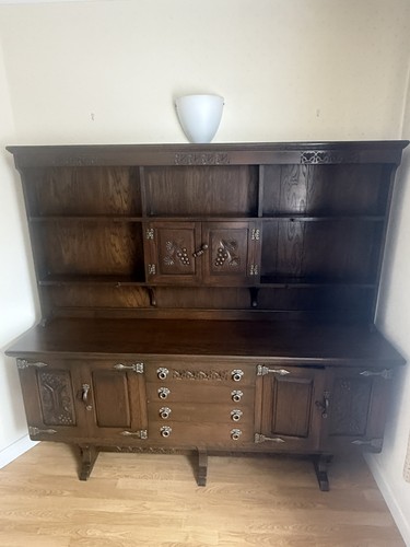 Solid oak dark sideboard - solid,