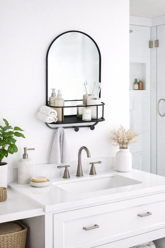 Bathroom mirror with metal - mirror,