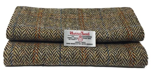 Harris tweed brown herringbone - tweed,