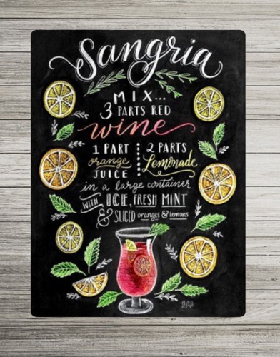 Vintage sangria recipe menu - vintage,