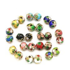 50pcs Cloisonne Enamel Round Spacer Loose Bead Jewelry Finding 6mm 8mm