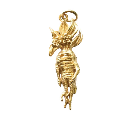 Bronze mandrake root charm - bronze,