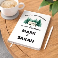 Motorhome Journal Notebook Camper Van Personalised A5 White Notebook and Pen Set