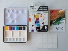 QoR Mini Urban Sketching Watercolour Paint Palette Set (6 Half Pans)