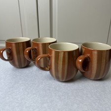 Denby Fire Stripes Mugs Set of