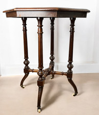 Antique Victorian Mahogany Occasional Table on Castors Early 19th C. Octagonal