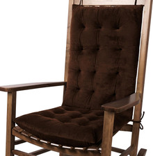 Flygulls Velvet Rocking Chair Cushions Set - High Back & Seat Pads, Brown