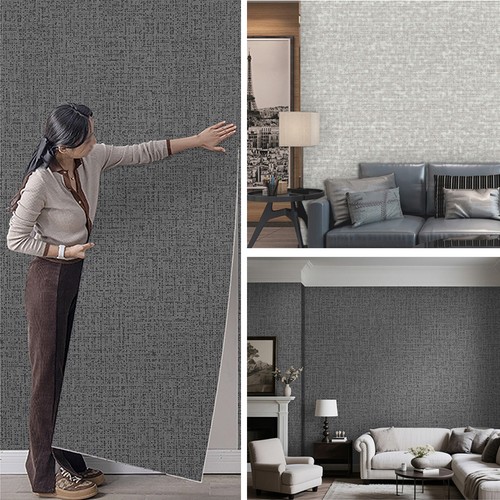 Grey linen effect - grey,
