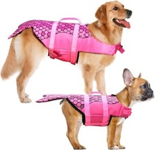 Dog Life Jacket Vest Float Adjustable Buoyancy Aid Pet - Pink Mermaid XL RRP £35