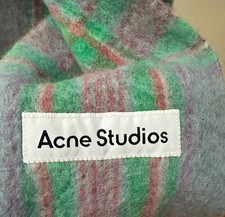 Acne Studios mohair blend Vally Scarf checked Light Blue 