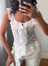 Zara Ruffled Semi Sheer Lace