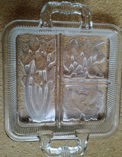 Antique Glass. Victorian Pressed Glass Crudite Dish. Boxed