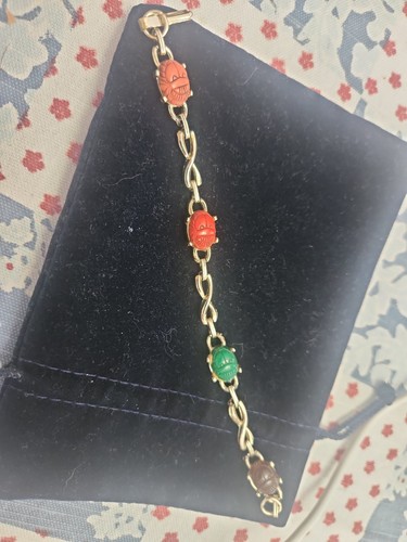 Vintage multi color scarab - vintage, multi-color