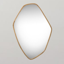 Ruby Wall Mirror - Rattan Frame - Blob Pebble Shape - 80cm