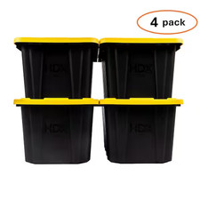27 Gallon Plastic Storage Container Bin, 4-Pack, Heavy Duty, Large Greenmade NEW