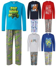 Boys Gamer Pyjamas Long Sleeve Long PJ Set Gaming Print Theme 9 to 16 Years
