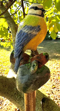 blue tit hand carved & painted