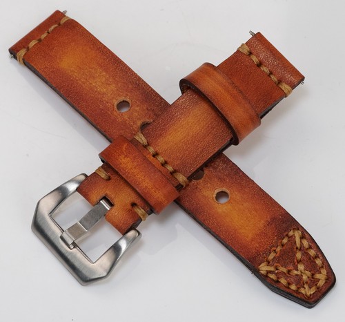 Handmade leather watch strap - leather,