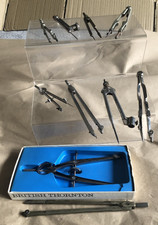 10 Pairs of Drawing Set Technical Drawing Steel & Brass Compass - Spares