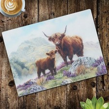 Highland Cow & Calf Glass