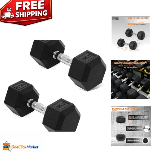 Rubber coated hex - dumbbell, set