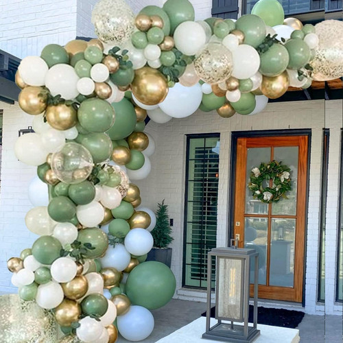 Sage green balloon garland - green,