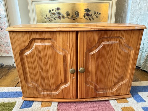Vintage pine wall cabinet - wall,
