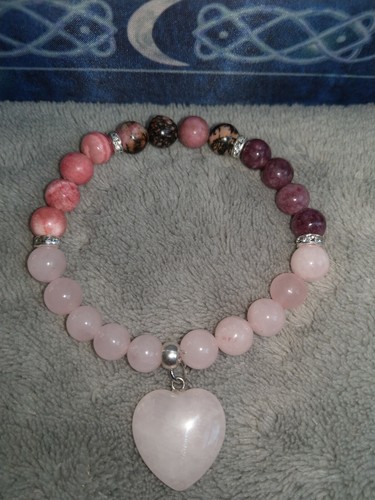 Rose quartz rhodochrosite - rose,