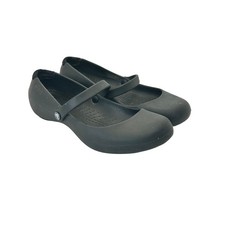 Crocs Womens Alice Work Flats Classsic Black Mary Jane Shoes Sz 6 Slip Resistant