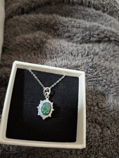 Stunning Black Fire Opal Sterling Silver Pendant With Extra Chains.