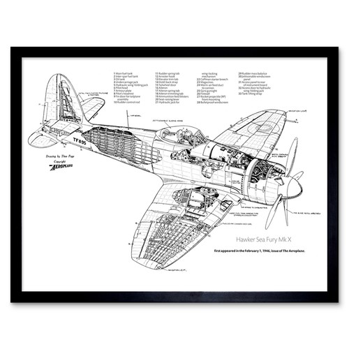 Page hawker sea fury - sea, x