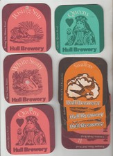 9x different  HULL  BREWERY BEERMATS cat nos 127-135