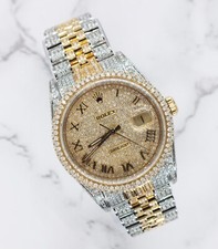 Mens Rolex Datejust with Full Diamond Dial, Bezel, Shoulders and Bracelet!