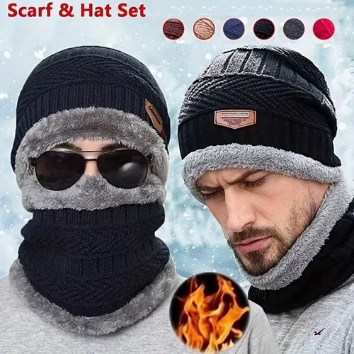 Winter hat scarf set - scarf, fleece