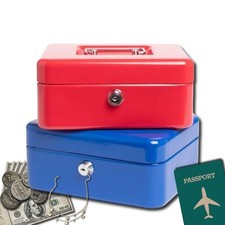METAL CASH BOX STRONG PORTABLE