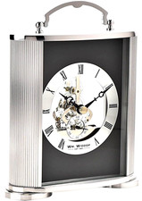 Mantel Clock Silver & Black