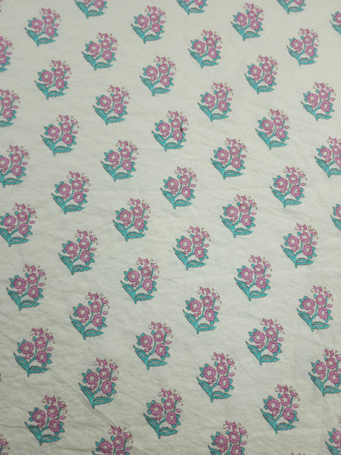 Pink ivory motif floral cotton - pink/ivory,