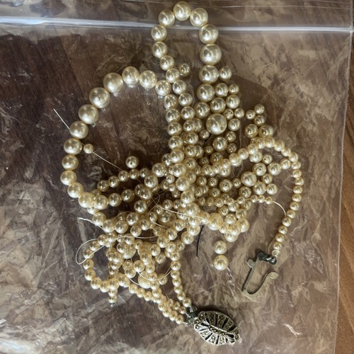 Antique vintage pearl necklace - antique,