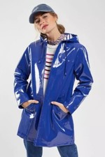 Women PVC Shiny Leather Hooded