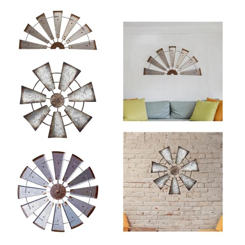 Metal windmill wall art sturdy - wall,