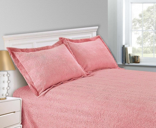 Pink candlewick bedspread - candlewick,