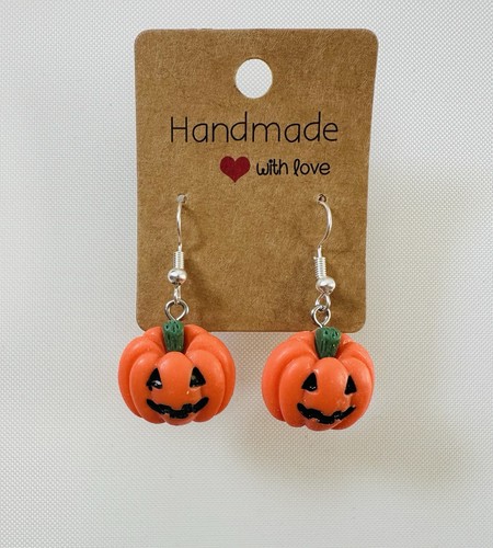 Pumpkin earrings resin - earrings,,