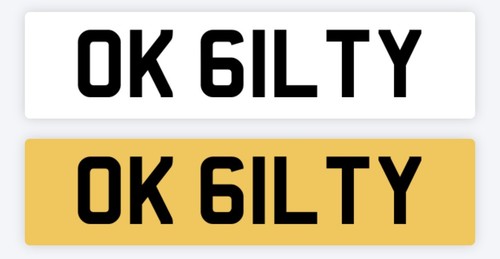 Guilty private number plate - ok,