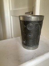 Mullingar Ireland Pewter Beaker Made In Tullingar Ireland 10.1/2 X 7.3/4 Cm