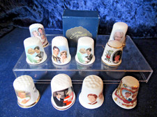 10 Bone China Thimbles Royals.  Priness Diana, Prince Charles, William & Harry
