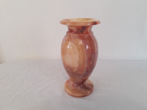 Vintage vase heavy onyx stone - vase,