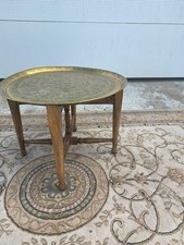  Folding Brass Tray Top Table
