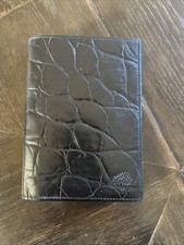Mulberry Black Croc Embossed Leather Travel Wallet & Passport Holder Excellent