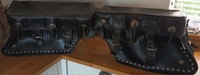 Pair Of Leather Vintage Genuine Harley-Davidson Saddlebags .