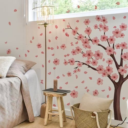 Large pink cherry blossom wall - cherry,